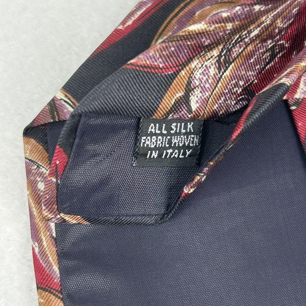 Christian Dior Monsieur Neck Tie‎ Black Acanthus Leaves 100% Silk Made in USA - Picture 3 of 7